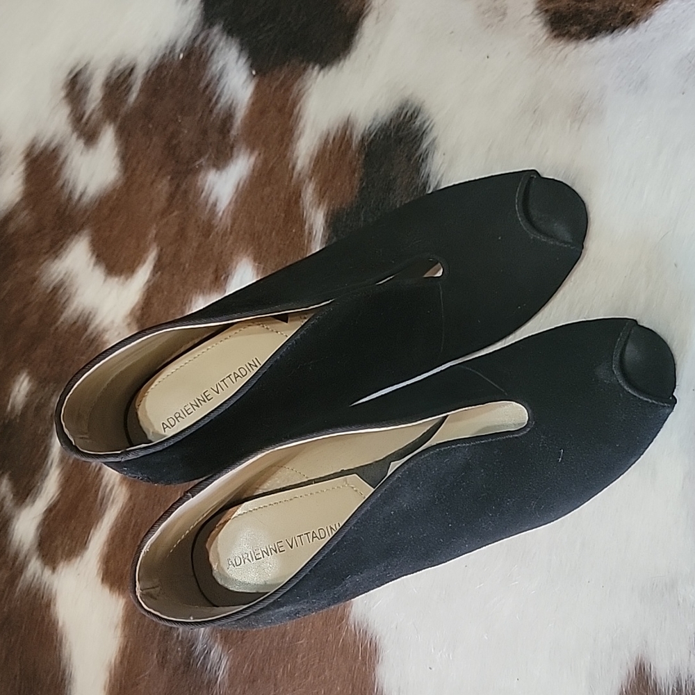 Black suede heels